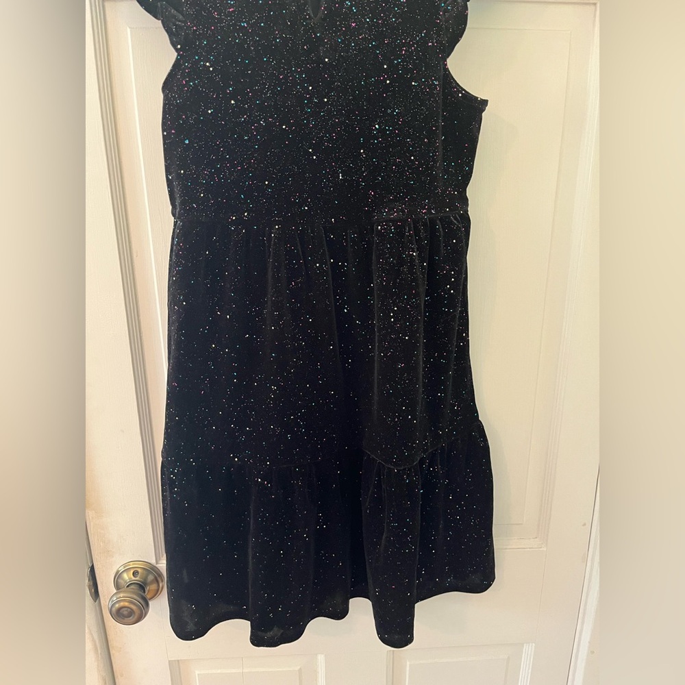 Crew Cuts Black Velvet Sparkle Kids Dress - Picture 6 of 6